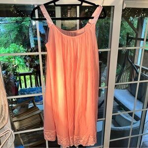 Elegant Pink Lace Trim Nightgown